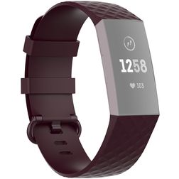 Mobigear Cross Siliconen Fitbit Charge 3 Bandje Gespsluiting - Bordeaux Rood