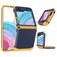 Mobigear Non-slip Armor Samsung Galaxy Z Flip 5 Hoesje Hardcase Backcover Shockproof - Blauw / Geel
