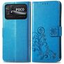 Mobigear Clover POCO C40 Hoesje Bookcase Portemonnee - Blauw