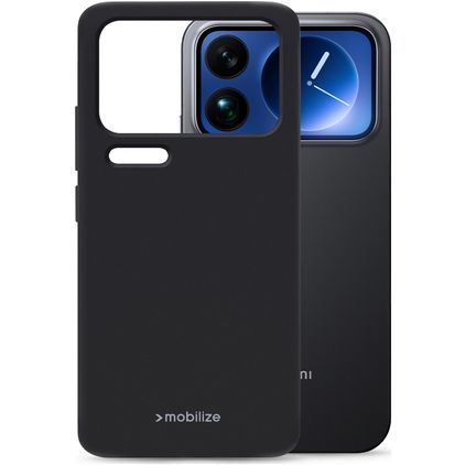 Mobilize Rubber Gelly Xiaomi 17 Pro Hoesje Flexibel TPU Backcover - Zwart