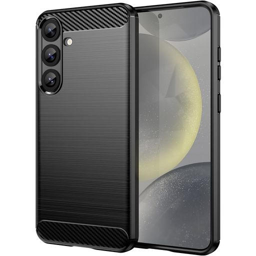 Mobigear Brushed Slim Samsung Galaxy S25 Plus Hoesje Flexibel TPU Backcover - Zwart