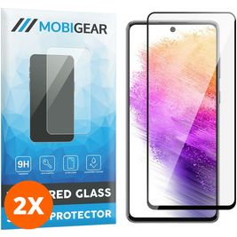 Mobigear Premium Samsung Galaxy A73 Glazen Screenprotector - Case Friendly - Zwart (2-Pack)