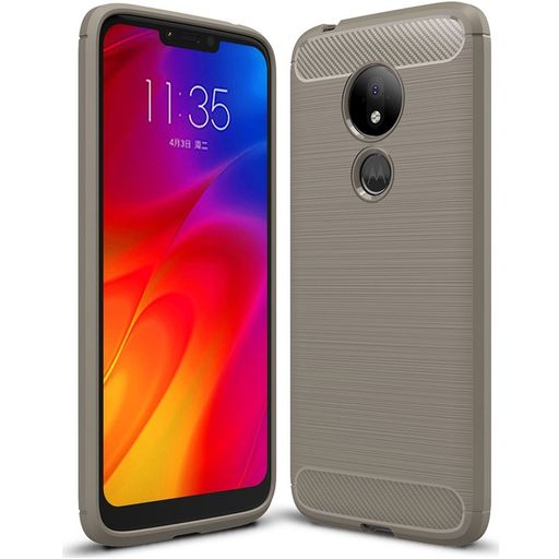 Mobigear Brushed Slim Motorola Moto G7 Power Hoesje Flexibel TPU Backcover - Grijs