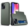 Mobigear Card iPhone 15 Plus Hoesje Hardcase Backcover Shockproof met Pasjeshouder - Legergroen