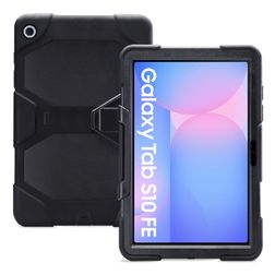 Xccess Survivor Essential Samsung Galaxy Tab S10 FE Hoes Hard Kunststof,Siliconen Backcover + Standaard - Zwart