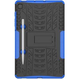 Mobigear Tire Samsung Galaxy Tab S6 Lite Hardcase Backcover + Stylus Houder + Standaard - Zwart / Blauw