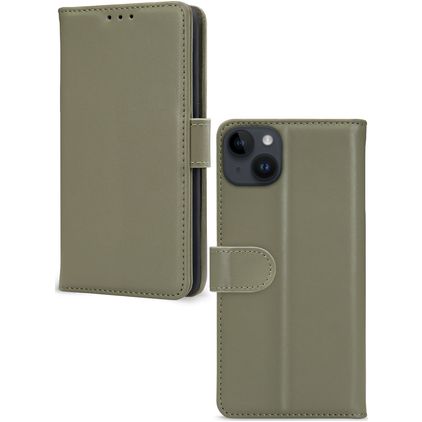Mobilize Premium Gelly Wallet iPhone 14 Plus Hoesje Bookcase Portemonnee - Groen