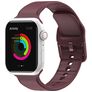 Mobigear Dashed Siliconen Apple Watch Bandje Gespsluiting - 42/41/40/38 mm - Bordeaux Rood