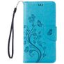 Mobigear Flowers iPhone SE (2020) Hoesje Bookcase Portemonnee - Blauw