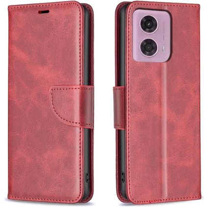 Mobigear Excellent Motorola Moto E14 Hoesje Bookcase Portemonnee - Rood
