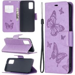 Mobigear Butterfly Samsung Galaxy A02s Hoesje Bookcase Portemonnee - Paars