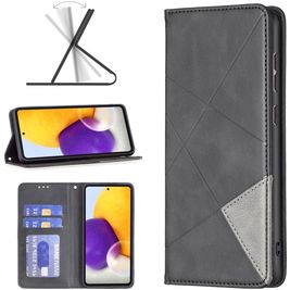 Mobigear Rhombus Slim Samsung Galaxy A73 Hoesje Bookcase - Zwart
