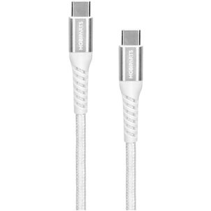 Mobiparts Woven Cable USB-C naar USB-C Kabel 1.5 Meter - Wit