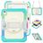 Mobigear SureGrip Xtreme iPad 11 (2025) Hoes Hard kunststof / Siliconen Backcover + Schouderband + Standaard - Wit / Turquoise