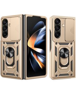 Mobigear Armor Ring Cam Slide Samsung Galaxy Z Fold 8 Ultra Hoesje Hardcase Backcover Shockproof met Ringhouder en Camera Slider - Goud