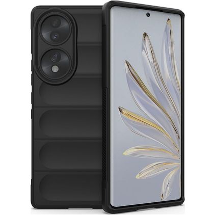 Mobigear Bumpy HONOR 70 Hoesje Flexibel TPU Backcover - Zwart