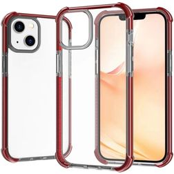 Mobigear Full Bumper iPhone 14 Hoesje Hardcase Backcover Shockproof - Transparant / Rood