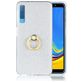 Mobigear Glitter Ring Samsung Galaxy A7 (2018) Hoesje Flexibel TPU Backcover met Ringhouder - Zilver