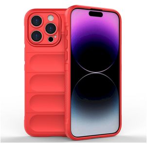 Mobigear Bumpy iPhone 15 Pro Max Hoesje Flexibel TPU Backcover - Rood