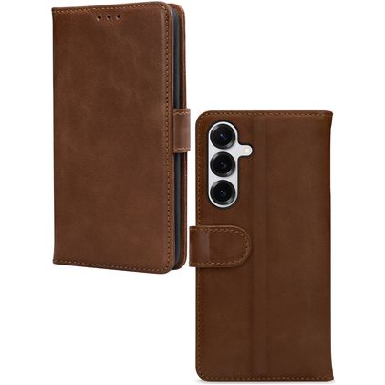 Mobilize Wallet Samsung Galaxy S26 Plus Hoesje Echt Leer Bookcase Portemonnee - Bruin