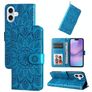 Mobigear Sunflower iPhone 17 Hoesje Bookcase Portemonnee - Blauw