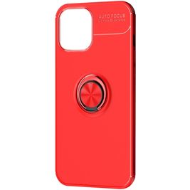 Mobigear Armor Ring iPhone 12 Pro Max Hoesje Flexibel TPU Backcover Shockproof met Ringhouder - Rood