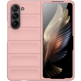 Mobigear Bumpy Samsung Galaxy Z Fold 5 Hoesje Flexibel TPU Backcover - Roze
