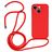 Mobigear Lanyard iPhone 15 Siliconen Hoesje met koord - Rood