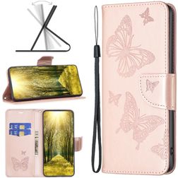 Mobigear Butterfly Xiaomi Redmi 10 5G Hoesje Bookcase Portemonnee - Roségoud