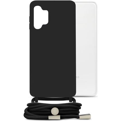 Mobilize Lanyard Gelly Samsung Galaxy A13 4G Flexibel TPU Hoesje met koord - Zwart