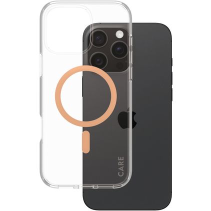 CARE by PanzerGlass Flagship iPhone 16 Pro Max MagSafe Hoesje Hardcase Backcover - Peachy