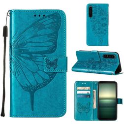 Mobigear Butterfly Sony Xperia 1 IV Hoesje Bookcase Portemonnee - Blauw