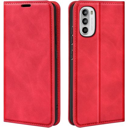 Mobigear Retro Slim Motorola Moto G82 Hoesje Bookcase Portemonnee - Rood