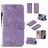 Mobigear Flowers iPhone 12 Hoesje Bookcase Portemonnee - Paars