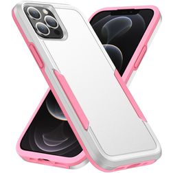Mobigear Heavy Armor iPhone 14 Pro Max Hoesje Hardcase Backcover Shockproof - Wit / Roze