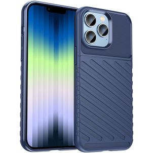 Mobigear Groove iPhone 14 Pro Max Hoesje Flexibel TPU Backcover - Blauw
