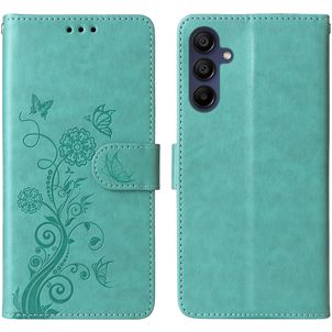 Mobigear Flowers Samsung Galaxy A16 Hoesje Bookcase Portemonnee - Groen