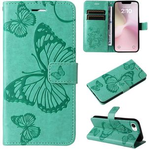 Mobigear Butterfly iPhone 16e Hoesje Bookcase Portemonnee - Groen