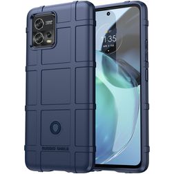 Mobigear Rugged Shield Motorola Moto G72 Hoesje Flexibel TPU Backcover Shockproof - Blauw