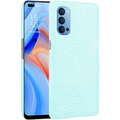 Mobigear Croco OPPO Reno 4 Hoesje Hardcase Backcover - Turquoise