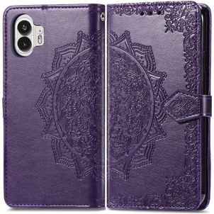Mobigear Mandala Nothing Phone (2) Hoesje Bookcase Portemonnee - Paars