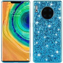 Mobigear Glitter Huawei Mate 30 Pro Hoesje Hardcase Backcover - Blauw