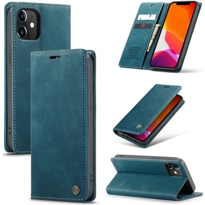 Caseme 013 iPhone 12 Hoesje Bookcase Portemonnee - Blauw