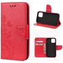 Mobigear Flowers iPhone 12 Mini Hoesje Bookcase Portemonnee - Rood