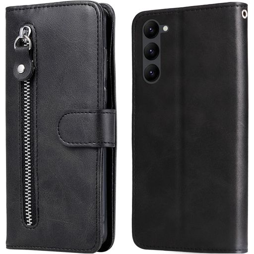 Mobigear Zipper Samsung Galaxy S23 Hoesje Bookcase Portemonnee - Zwart