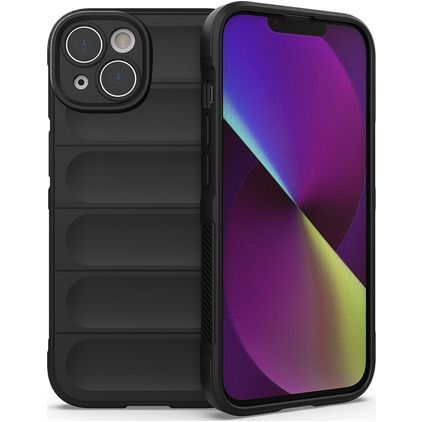 Mobigear Bumpy iPhone 14 Hoesje Flexibel TPU Backcover - Zwart