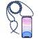 Mobigear Lanyard iPhone 11 Flexibel TPU Hoesje met koord - Transparant / Blauw