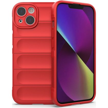 Mobigear Bumpy iPhone 14 Hoesje Flexibel TPU Backcover - Rood