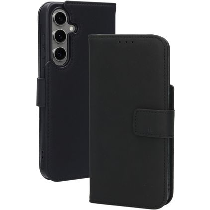 Mobiparts Wallet Samsung Galaxy S24 FE MagSafe Hoesje Echt Leer Bookcase Portemonnee - Zwart