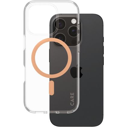 CARE by PanzerGlass Flagship iPhone 16 Pro MagSafe Hoesje Hardcase Backcover - Peachy